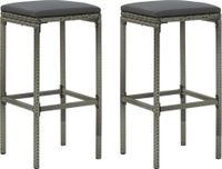 Maison Exclusive - Lot de 2 tabourets de bar en rotin synthétique gris avec coussins
