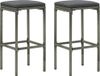 Maison Exclusive - Lot de 2 tabourets de bar en rotin synthétique gris avec coussins