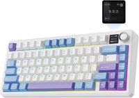 EPOMAKER x AULA F75 MAX - Wit/Blauw - Mechanisch Draadloos Toetsenbord - RGB - 75% - QWERTY - Gaming Keyboard - Leobog Reaper Switch