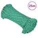 VidaXL Boottouw 3 mm 25 m polypropyleen groen
