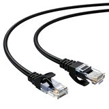 Elfcam® - 12m Slim Cat 6 Ethernet Kabel, Cat6 32AWG WAN LAN Netwerkkabel, Ultra Slim Zwart (12 meter)