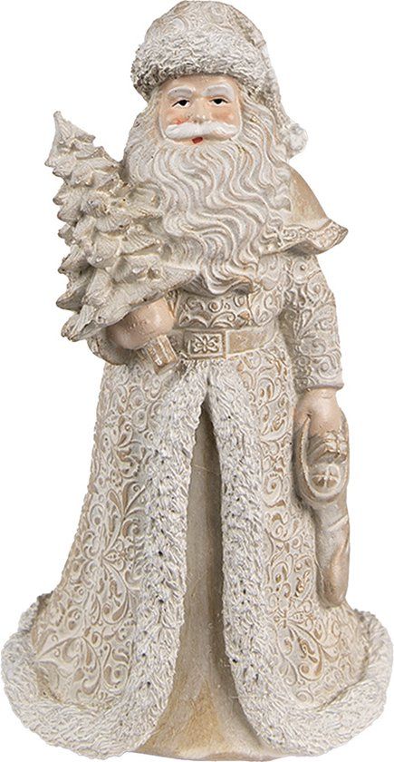Clayre & Eef Beeld Kerstman 15 cm Goudkleurig | Kerstfiguren
