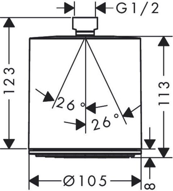 Hansgrohe Pulsify S - Hoofddouche 105, 1jet, mat wit
