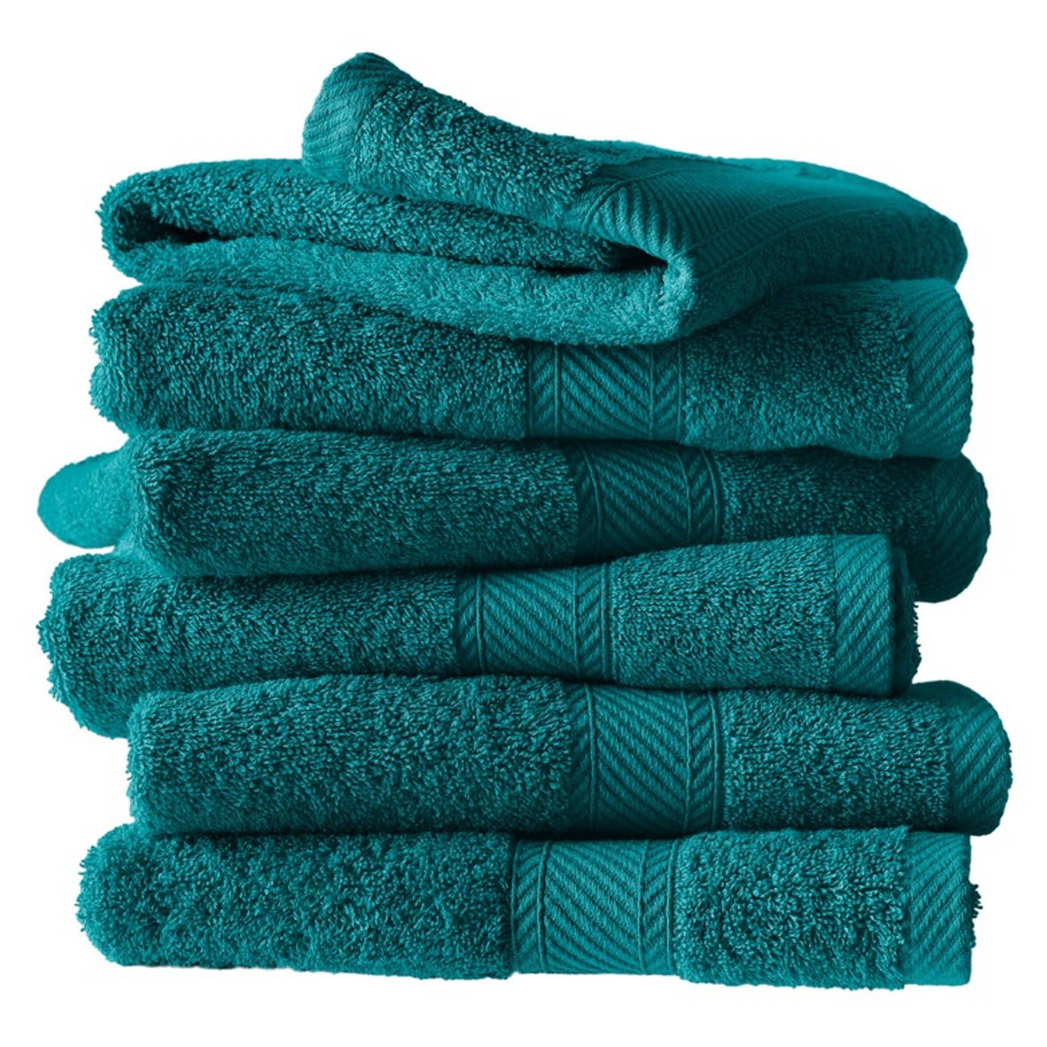 De Witte Lietaer gastendoekje hélène katoen turquoise 6 stuks