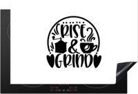 Merkloos KitchenYeah® Inductie beschermer 77x51 cm - Rise & Grind - Koffie - Inductie kookplaat accessoire