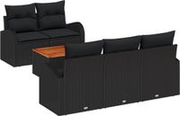 vidaXL Tuinbank - Zwart - Polyrattan