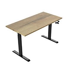 Euroseats Zit-sta werkplek zwart met Logan eiken tafelblad 1600 x 800 mm