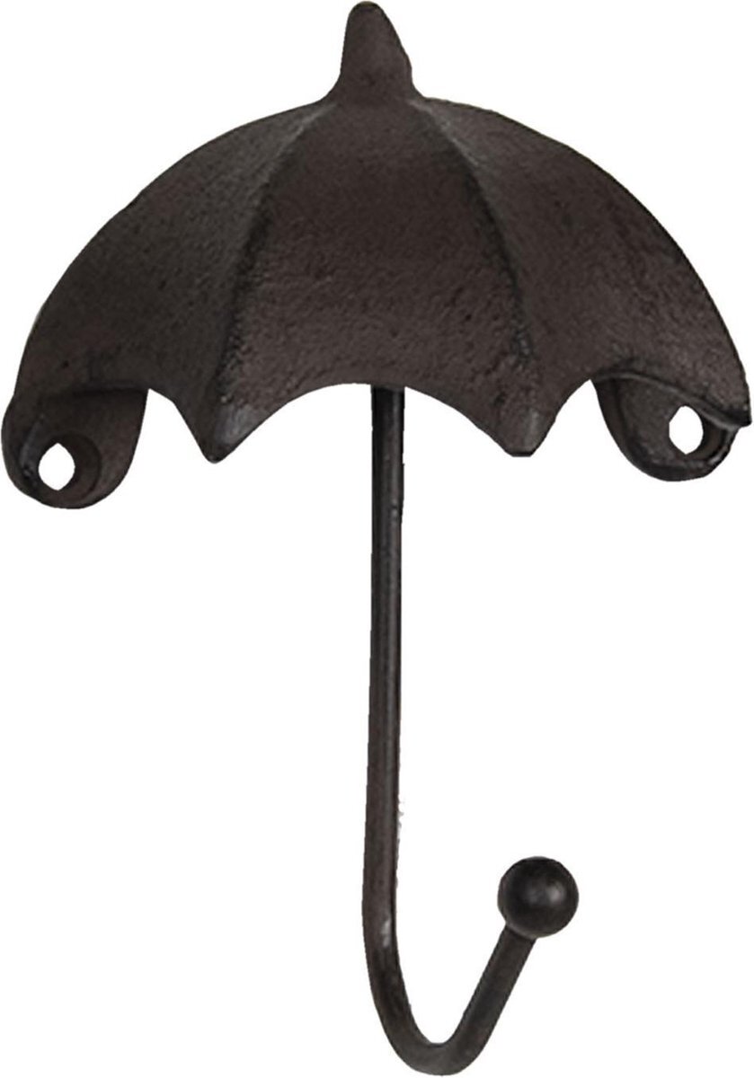 Clayre & Eef Wandhaak paraplu 10*5*13 cm Bruin Ijzer paraplu 6Y3058