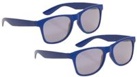 Merkloos / Sans marque 10x stuks blauwe kinder feest- en zonnebril