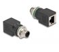 Delock M12 4-pins D-gecodeerd (m) - RJ45 (v) industriële netwerkadapter | inbouw | CAT5e | PUR