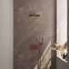 Brauer Copper Carving Thermostatische Regendoucheset Inbouw - Hoofddouche 30 cm - Gebogen Wandarm - Met Drukknoppen - Handdouche Staaf - Doucheslang - Wandaansluitbocht