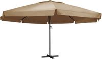 vidaXL Parasol met aluminium paal 600 cm taupe