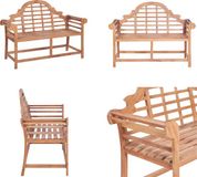 vidaXL Tuinbank - 127x58,5x92,5 cm - Massief Teakhout - Bruin