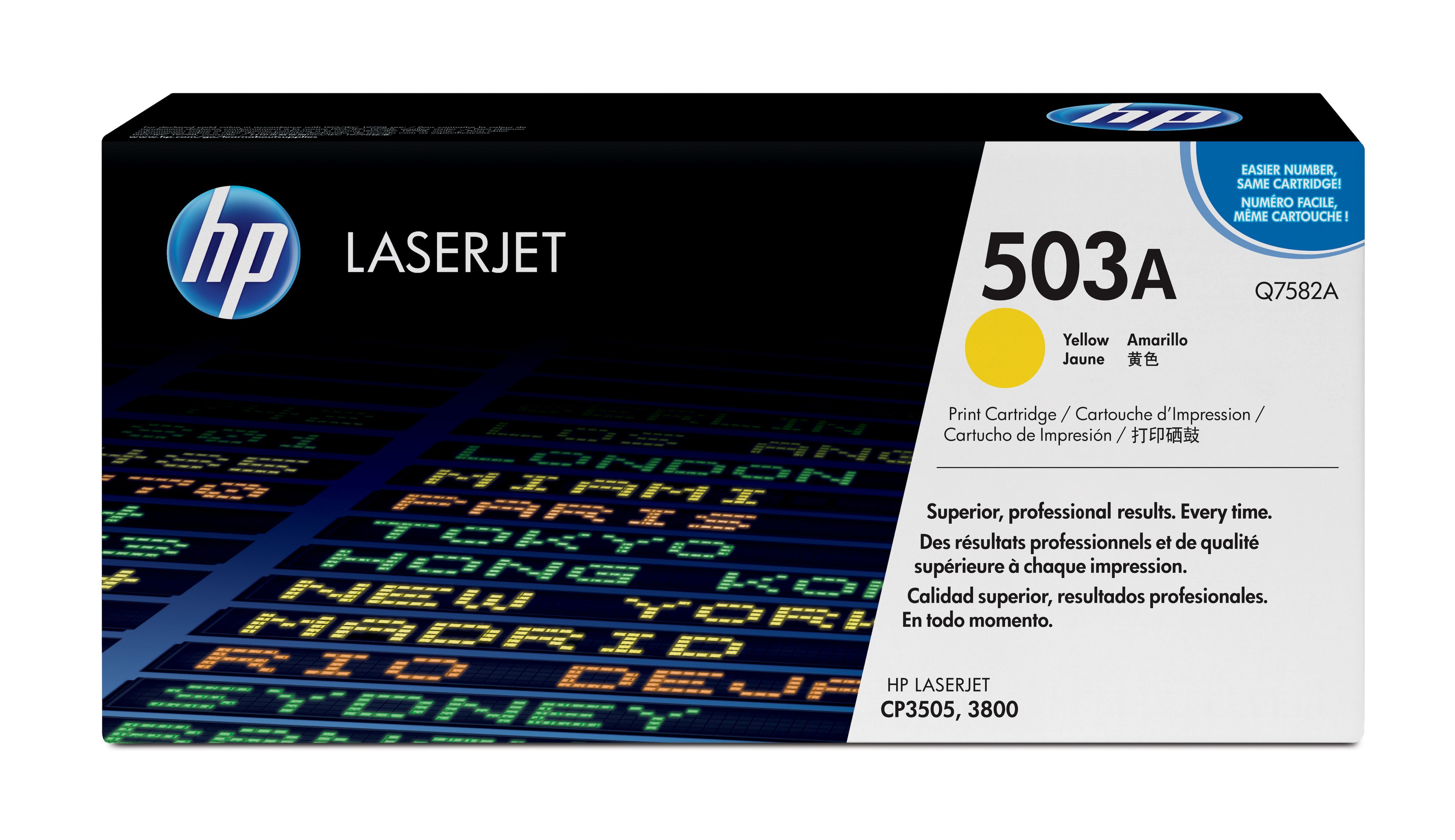HP 503A Yellow Toner Cartridge (Q7582A) - Compatible with HP Color LaserJet CP3505, 3800