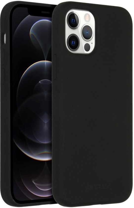 Accezz Liquid Silicone Backcover met MagSafe voor de Apple iPhone 12 (Pro) - Zwart