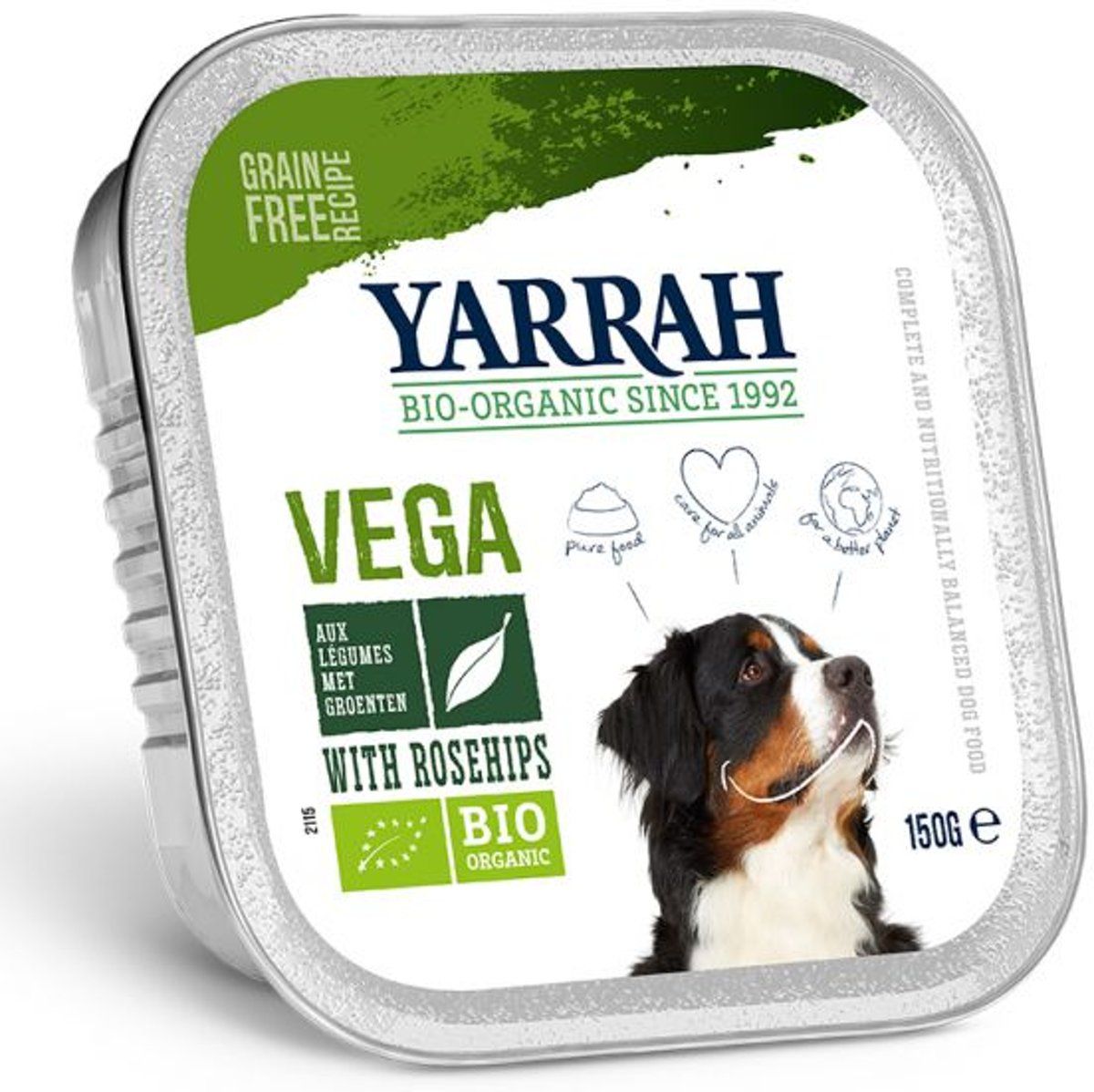 YARRAH dog alu brokjes vega met rozenbottels hondenvoer 12x150 gr