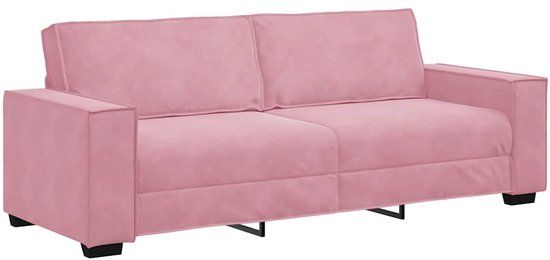 vidaXL Driezitsbank 220x78x84 cm fluweel roze