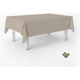 ECOMMERC3 Vichy Tafelkleed, vuilafstotend, rechthoekig, 220 x 140 cm, extra zacht en waterdicht, taupe