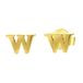 Lucardi Dames Plated oorbellen letter W - Oorbellen - Cadeau - Staal - Goudkleurig