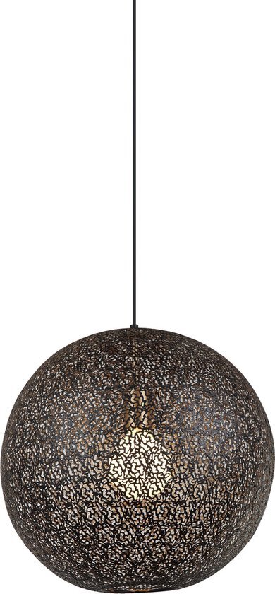 Duverger Steel Sphere - Hanglamp - uitgesneden stalen bol - dia 40cm - zwart