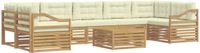 vidaXL - Buiten - bank - set - 8 - st - Wit - en - crèmekleurig - Massief - Acacia - Hout