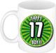 Bellatio Decorations Mok 17 jaar - groen - 300 ml