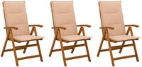 vidaXL Ligstoelen voor Tuin 3 st Naturel Massief Acacia Hout