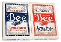 BEE 12 cartes à jouer, index Jumbo, 6 rouge et 6 bleu, format poker