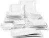 MALACASA Serie Flora Service de table 26 pièces Crème-blanc porcelaine