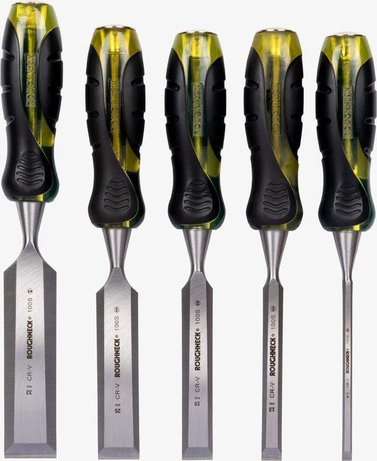 Roughneck 5-delige Houtbeitelset - Vlakbeitels voor Houtbewerking - 6, 13, 19, 25 & 32 mm