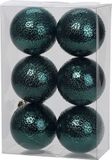 Cosy&Trendy Billiet - Vanlaere 6x Petrol blauwe kunststof kerstballen 6 cm