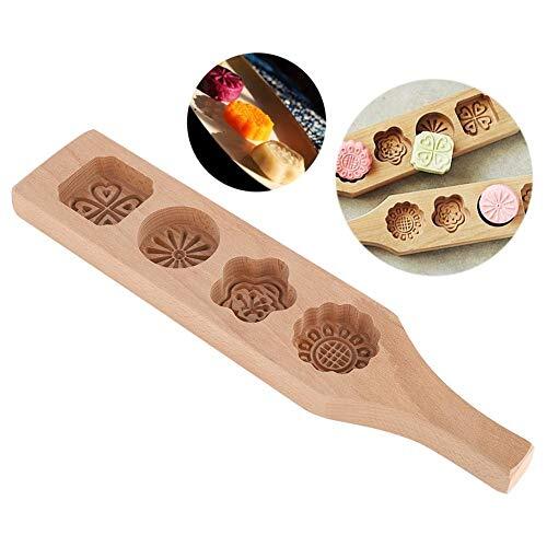 needlid Bakvorm, geurloze non-stick maan cakevorm, voor zelfgemaakte maancake Family Gift Dessert(No. 2 flower quadruple mold)