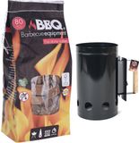 Gerimport BBQ/Barbecue briketten starter zwart + 80 aanmaakblokjes