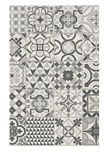 Tadi & Imperio1979 Hydraulisch vinyl tapijt, meerkleurig, voor keuken, hal, toilet, slaapkamer, met pvc-achterkant, antislip.