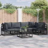 Prolenta Maison Exclusive - Tuinset met 5 delen, zwarte aluminium tuinstoelen