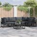 Prolenta Maison Exclusive - Tuinset met 5 delen, zwarte aluminium tuinstoelen