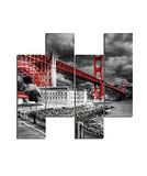 Homemania Afbeelding New York-4 steden en landschappen per woonkamer, meerkleurig, 76 x 0,3 x 50 cm, HM204PMDF36, MDF