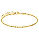 Lucardi - Dames Stalen goldplated armband gedraaid - Armband - Staal - Goudkleurig - 20 cm