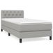 vidaXL Lit plateforme avec matelas, gris clair, 90x190 cm, rembourré