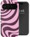 Selencia Hoesje - Geschikt voor Google Pixel 11 - Backcover met Magnetische Ring - Wavy Swirl Pink Plum