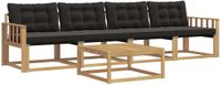 vidaXL Bank loungeset 4 zitplekken Acacia hout Wit en zwart