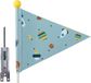 Pexkids Fietsvlag voor kinderen - deelbaar - raketprint - blauw