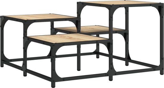 vidaXL Salontafel 68x68x40 cm bewerkt hout sonoma eikenkleurig