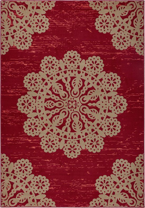 Hanse Home Vloerkleed lace 160x230cm rood creme