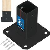 KOTARBAU® Paalvoet, Paalhouder, voor Schroefbevestiging, Gepoedercoat Staal, 50 x 50 mm, Zwart