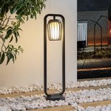 Lucande - Tuinpad verlichting - 1licht - Aluminium - H: 90 cm - E27 - donkergrijs