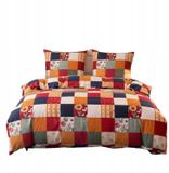 Cotton Market Ensemble de literie, 3 pièces, coton, housse de couette 135 x 220 cm et 1 taie d'oreiller 70 x 80 cm, motif à carreaux (multicolore)