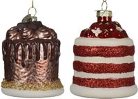 Decoris Cake glas l7.1b7.1h9 cm a2 kerst