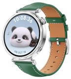 Wigento Huawei Watch GT 5 41mm dames lederen vervangingsband met zilveren gesp, groen