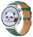Wigento Huawei Watch GT 5 41mm dames lederen vervangingsband met zilveren gesp, groen